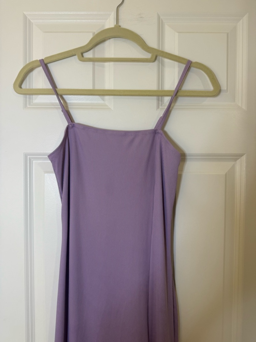 Lavender Bodycon Midi Dress Slit Minimal Chic Slip Dress S - Picture 9 of 11